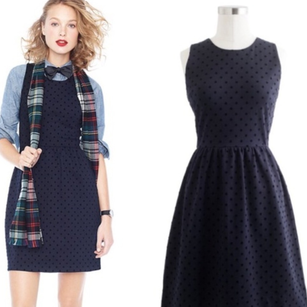J. Crew Polk-Dot Ponte Dress M